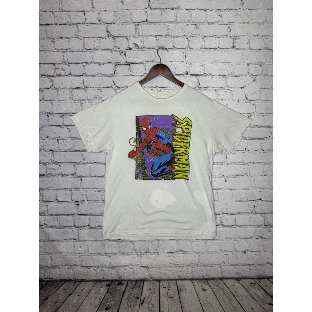 Marvel Spider Man Graphic T Shirt White Men's Size Large L - Picture 1 of 8